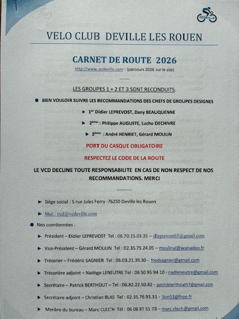 Carnet de route 2026