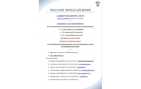 Carnet de route 2019